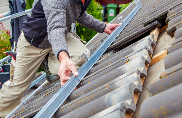 worker on the rooftop