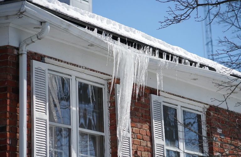 icicle on the house roof